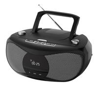 LONPOO Stereo Lettore CD portatile Bluetooth Boombox Connettività Radio FM, USB, AUX, Uscita cuffie, HiFi Altoparlanti (D12BLACK)
