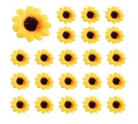 Lonrtesw 50 Pezzi Teste di Girasole Artificiali nel Tessuto Teste di Girasole Finte per La Decorazione di Nozze Bouquet da Sposa DIY