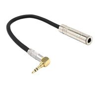 Lonrtesw 6.35 Femmina Stereo A 3.5 Spina Jack Stereo Hifi Mic Audio Estensione Corto 90 Gradi Angolato Audio