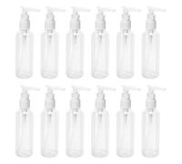 Lonrtesw Confezione da 12 Flaconi da Viaggio Trasparenti da 3,4 Once / 100 Ml Flacone per Erogatore di Lozione per Pompa per Acqua, Olio da Massaggio, Shampoo