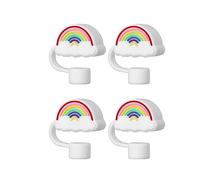 Lonrtesw Copri Cannucce In Silicone da 4 Pezzi per Cannucce da 40 Once, per Cannucce da 0,4 Pollici Multicolore