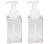 Lonrtesw Dispenser di Sapone Schiumogeno da 2 Confezioni Sapone Liquido per nel Schiuma Ricaricabile 15 Oz Contenitore per Bottiglia nel Plastica Vuoto con Pompa - Trasparente 450Ml
