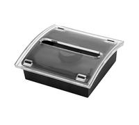 Lonrtesw Dispenser per Foglietti -Up Base Nera con Parte Superiore Trasparente Porta Foglietti per Foglietti 3x3 Pollici Accessori per Casa e Ufficio Scolastico