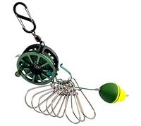 Lonrtesw Fishing Stringer Fibbia per Pesca nel Acciaio Inossidabile con Mulinello Serrature per Pesci Un Fune Corda Retrattile con Moschettone Galleggiante