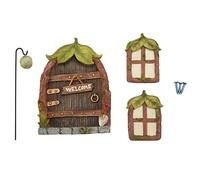 Lonrtesw Gnomo Fatato nel Miniatura Finestra e Porta per La Casa Decorazione per Decorazioni per Il Giardino La Finestra e La Luce Possono Brillare al Buio