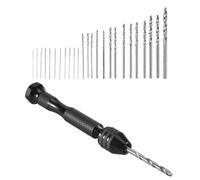 Lonrtesw Hand Trapano Morsa Precisione Pin con 25 Pezzi Mini Punte Elicoidali per Modello, DIY, Creazione Gioielli, Strumento Perforazione Rotante Multiuso per Metallo, Legno, Plastica Ecc