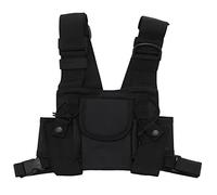 Lonrtesw Le Radio Pocket Radio Chest Harness Cassa Anteriore Confezione Pouch Vest Caso Rig per 2 Way Radio Walkie Talkie Adatto per UV-5R Nero