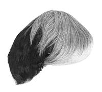 Lonrtesw Parrucca Corta da Uomo Diritta Ombre Parrucca Sintetica Nera Grigia per Capelli Maschili Fleeciness Parrucche Naturali Realistiche Toupee