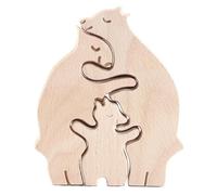 Lonrtesw Regalo moderno per la festa della mamma, la famiglia degli orsi, ornamenti artigianali in legno per madre e figlio