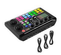 Lonrtesw Scheda Audio Esterna Live, Voce Bluetooth 5.0, 16 Tipi di Effetti Sonori, Mixer Un 6 modalità per Telefoni, PC, Tablet