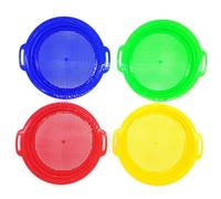 Lonrtesw Set da 4 Pezzi Setaccio Setaccio Setaccio Giocattolo per Sabbia Set da 4 Set Rosso Blu Giallo Verde per Bambini Giocattolo per Bambini