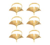 Lonrtesw Set di 6 Anelli per Tovaglioli, Anelli per Tovaglioli con Foglie di Ginkgo, Fibbia per Tovaglioli nel da Sposa per La Decorazione Della Tavola del Ringraziamento