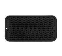 Lonrtesw Tappetino per Asciugare I Piatti per Molteplici Utilizzi, Facile da Pulire, Ecologico, Resistente al, Tappetino In Silicone per Bancone Della Cucina Nero-B Durevole e Facile da Usare
