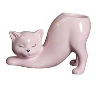 Lonrtesw Vaso da Fiori con Coda di Gatto Carino, Animali in Ceramica dei Cartoni Animati, Vaso da Fiori di Cactus Succulento