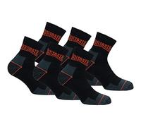 Lonsdale 6 Paia Calze Quarter Lavoro Lunghezza Sopra la Caviglia - Rinforzo Punta Tallone - Spugna Cotone (Nero, 39-42)