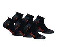 Lonsdale 6 Paia Calze Sneaker Lavoro Lunghezza Caviglia - Rinforzo Punta Tallone - Spugna Cotone (Nero, 39-42)