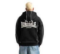 Lonsdale Felpa con cappuccio e zip ACHAVANICH Nero/Bianco XL Uomo