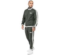 Lonsdale Ashwell Tuta Sportiva, Verde Oliva/Bianco, M Uomo
