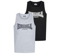 Lonsdale Averham Singlet, Black/Marl Grey, S Male-Adulto