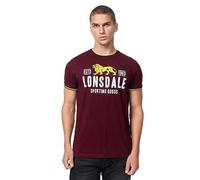 Lonsdale Blagh T-Shirt, Oxblood/Giallo/Bianco, XL Uomo