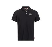 Lonsdale BRUAN Polo Shirt, Nero/Argento, XL Men's