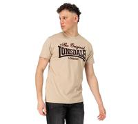 Lonsdale Cotha T-Shirt, Sand/Black/Red, L Uomo