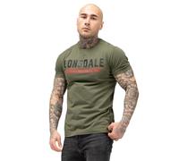 LONSDALE Maglietta 'Crantock' oliva / granatina / nero Uomo LONSDALE XXL