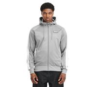 Lonsdale CRAYFORD, giacca da allenamento da uomo, con cappuccio, vestibilità normale, grigio/bianco/nero, 3XL