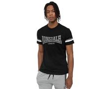 Lonsdale Creich T-Shirt per Il Tempo Libero, Nero/Bianco/Grigio, 3XL Uomo