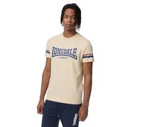 Lonsdale Creich T-Shirt per Il Tempo Libero, Sabbia/Navy/Rosso, M Uomo