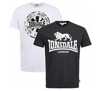 Lonsdale Dildawn T-Shirt, Nero/Bianco, XXXL Uomo