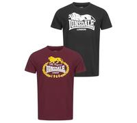 Lonsdale Ecclaw T-Shirt per Il Tempo Libero, Black/Oxblood, XXXXL Uomo