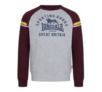 LONSDALE Felpa 'Bregis' giallo / grigio sfumato / rosso vino / bianco Uomo LONSDALE XXL