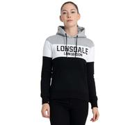 Lonsdale Felpa con Cappuccio da Donna, Nero, Bianco, Grigio Marrone., S