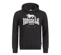 Lonsdale Men Hoodie Fremington, Colore:Black/White, Taglia:2XL