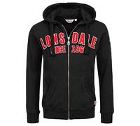 Felpa con cappuccio Lonsdale Paignton Full Zip nero rosso - XXL