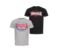 LONSDALE Maglietta blu / grigio sfumato / rosso / nero / bianco Uomo LONSDALE 5XLxTaglie normali