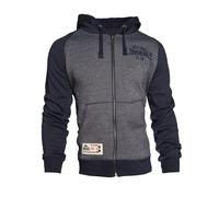 LONSDALE Giacca di felpa 'Slough' marino / blu sfumato / grigio / rosso Uomo LONSDALE 5XL
