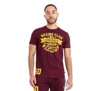 Lonsdale Gruting T-Shrit, Oxblood/Yellow, S Uomo, 117527