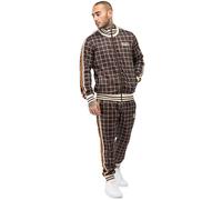 Lonsdale Hedley Tuta Sportiva, Marrone/Ecru/Arancione, M Uomo