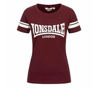 Lonsdale Killegray T-Shirt per Il Tempo Libero, Oxblood/White, L Donna
