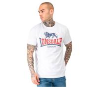 Lonsdale Lion Two Tone T-Shirt, Bianco/Blu Navy/Rosso, XXXL Uomo