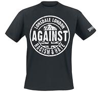 T-shirt Lonsdale Against Racism manica corta nero bianco - XL
