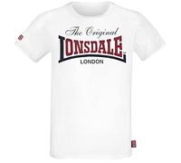 Lonsdale Maglietta da Uomo Aldingham Bianco 100% cotone Regular Taglia S