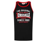 Lonsdale London ANDOVER Uomo Canotta nero S 100% cotone Regular