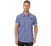 Lonsdale London Berny Uomo Camicia Maniche Corte Blu Navy L 100% Cotone Slim Fit