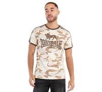 Lonsdale London CREGNEASH Uomo T-Shirt Mimetico Sabbia L 100% Cotone Regular