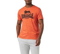 Lonsdale Gargrave Shirt, Marl Arancione/Nero, M Uomo