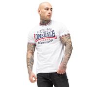 Lonsdale Gavrene T-Shirt, White/Navy/Red, XL Uomo