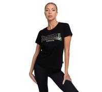 Lonsdale Harray T-Shrit, Black/Rainbow, L Donna